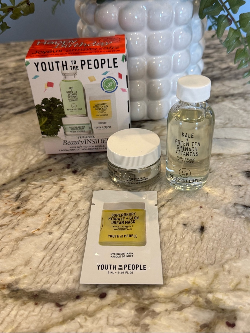 Youth To The People Sephora Birthday Gift 3pc Skincare Set Cleanser Cream Mask